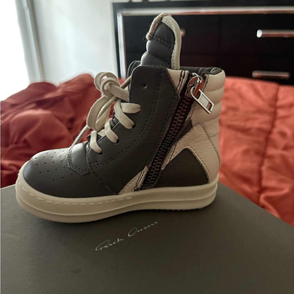 Rick Owens Gray and White High-Top Sneakers NEVER WORN